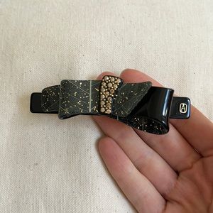 Alexandre de Paris acetate and crystal black barrette